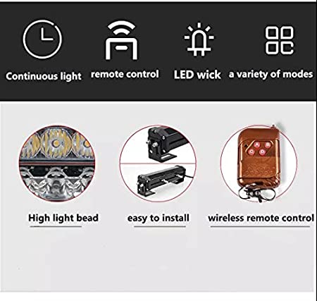 12V Wireless 2 X 6 LED 18W Red Blue Car Warning Light Emergency Flasher Strobe Lamp