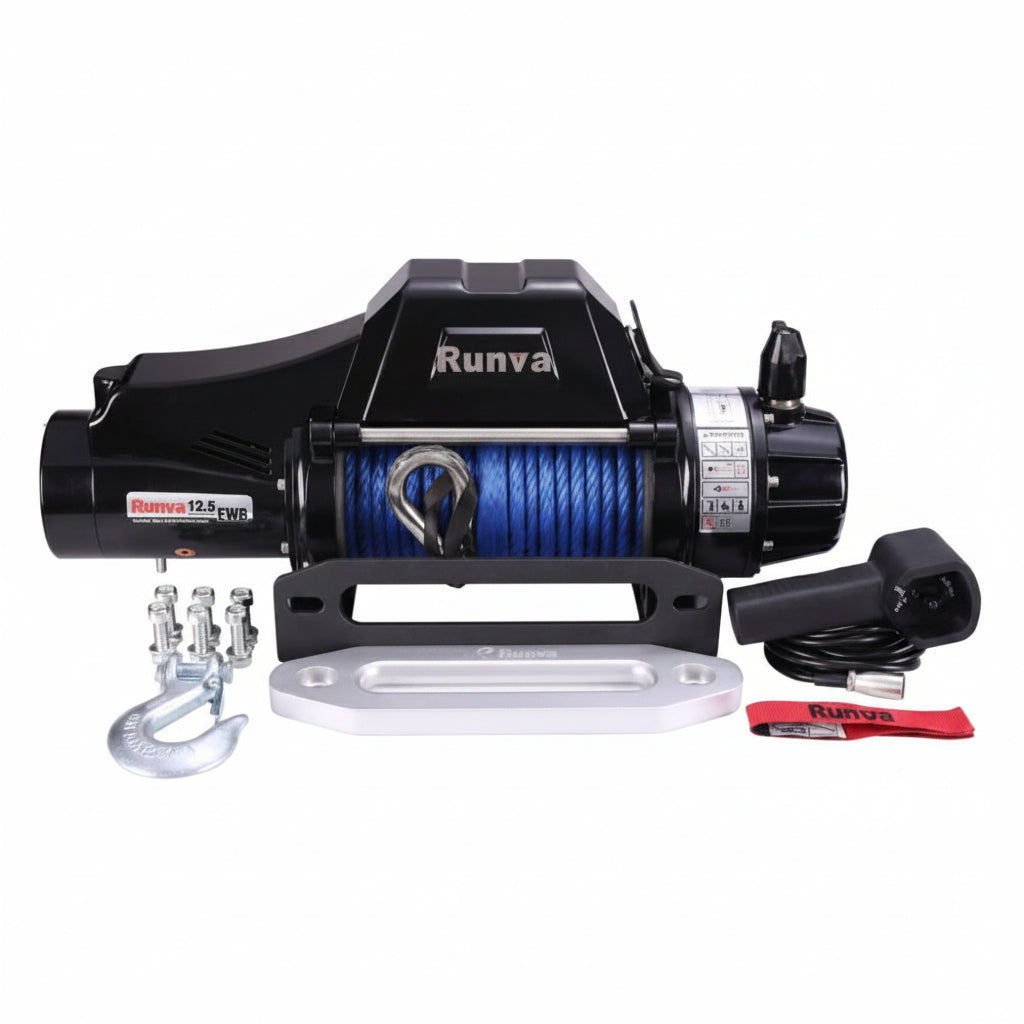 Runva winch with accessories on a white background