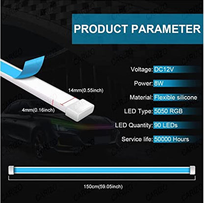 RGB LED Hood Strip Lights for Car