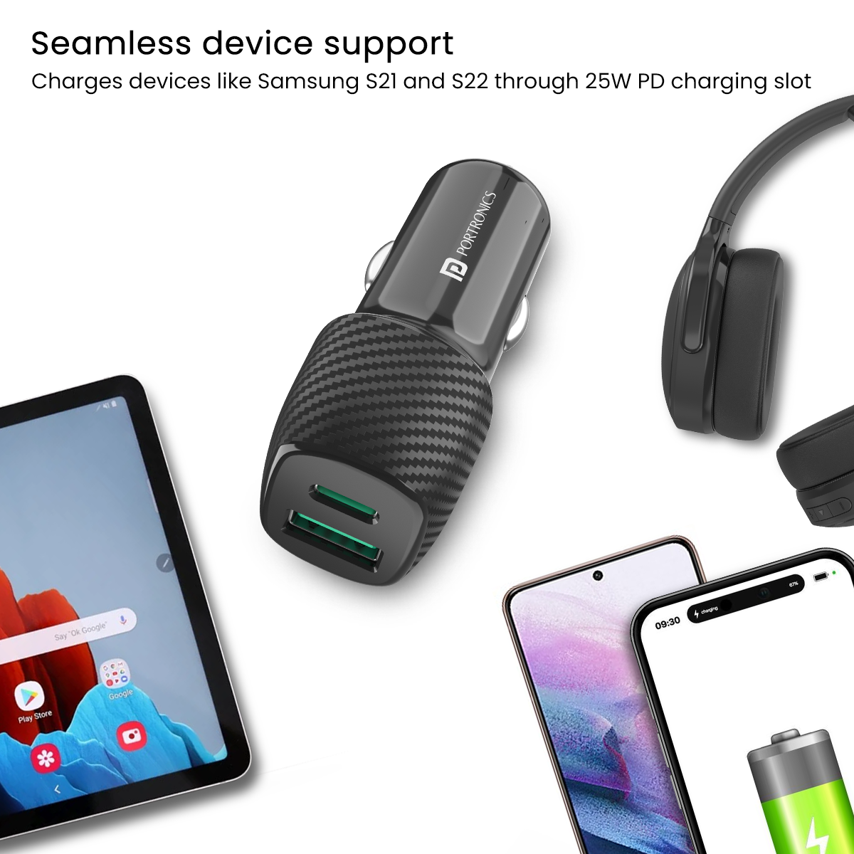Car Power 13 Fast Car Charger with Dual Port