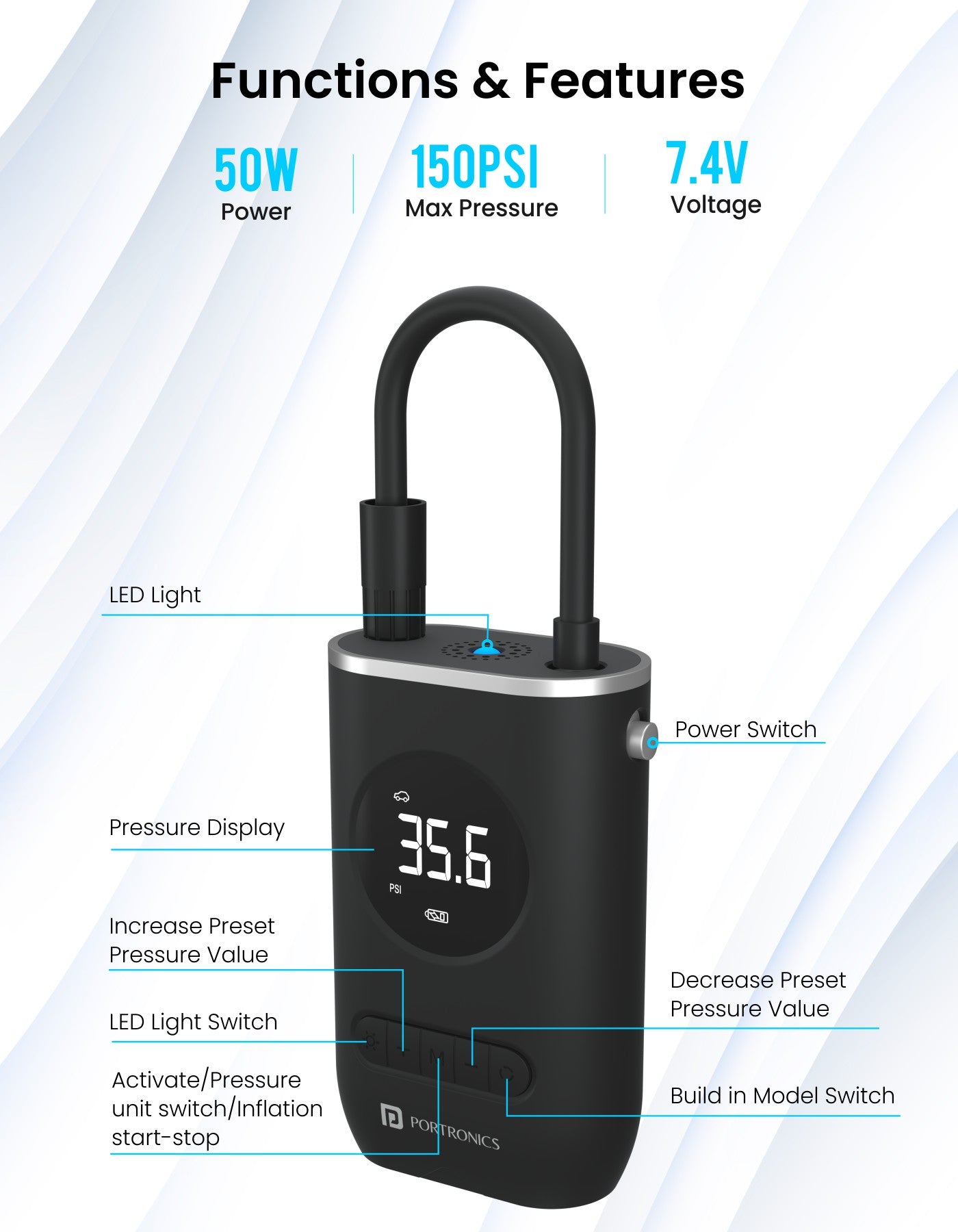 Vayu - Tyre Inflator - Portronics