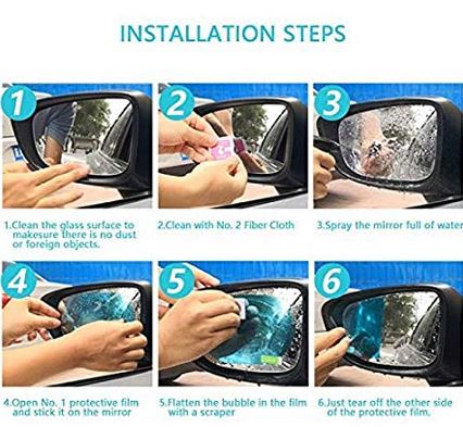 Side Mirror and Window Anti Fog Rain & Water Proof Protective Film