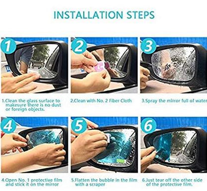 Side Mirror and Window Anti Fog Rain & Water Proof Protective Film