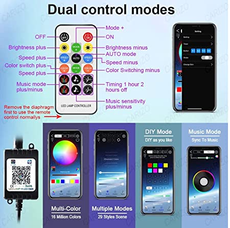 RGB LED Hood Strip Lights for Car
