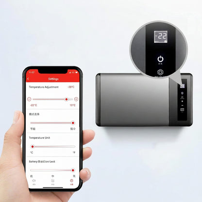 Smart device with digital display and control app on smartphone