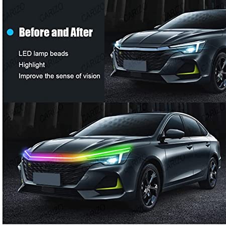 RGB LED Hood Strip Lights for Car