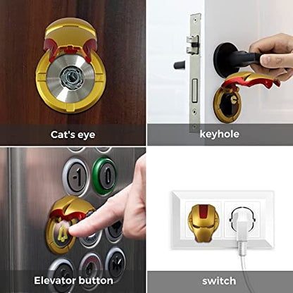 Golden Red Iron Man Car Engine Start Stop Switch Style Button Cover