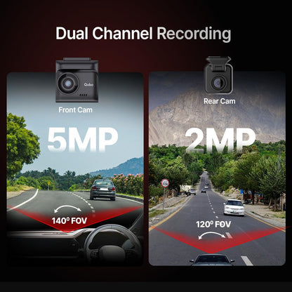 Car Dashcam Pro 2.7K | Dual Channel | Hero Group | NightPulse Vision | 5MP QHD+ Front (140°), 2MP FHD Rear