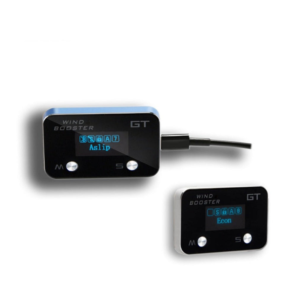 Two electronic devices with digital displays on a white background