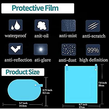 Side Mirror and Window Anti Fog Rain & Water Proof Protective Film