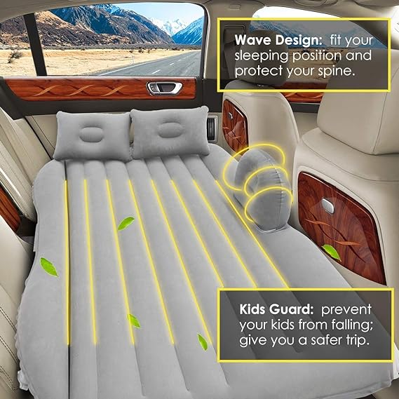 Premium Car Inflatable Bed with Pump & 2 Air Pillow