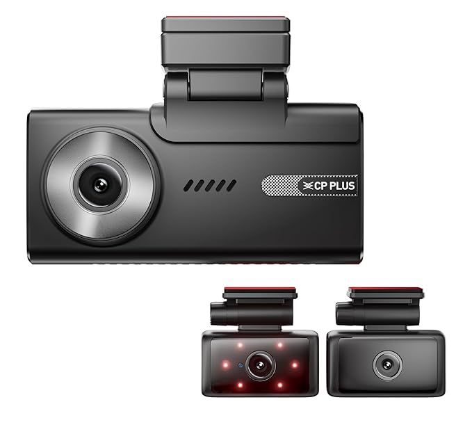 CP-F83B 4K Front, Rear & Cabin Dashcam with GPS | 8MP 2K Reoslution | in-Built GPS & G-Sensor | 4.3" Inch Touch Screen Display