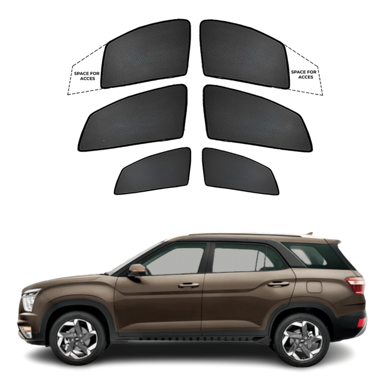 Black Sun shade window for Hyundai Alcazar