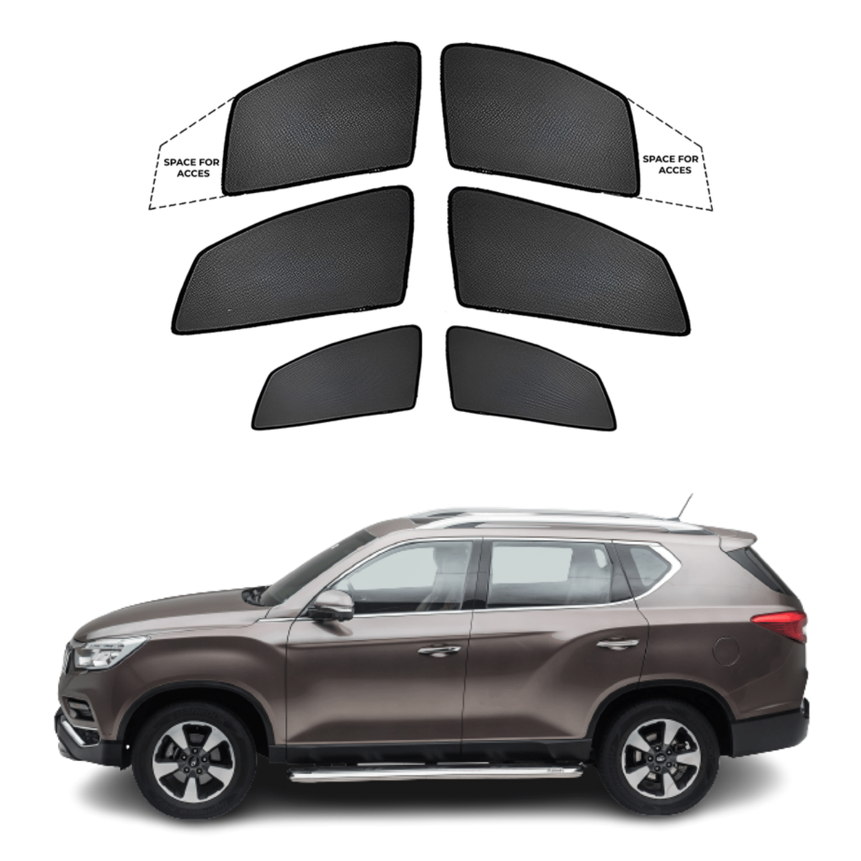 Black Sun shade window for Mahindra Alturas G4