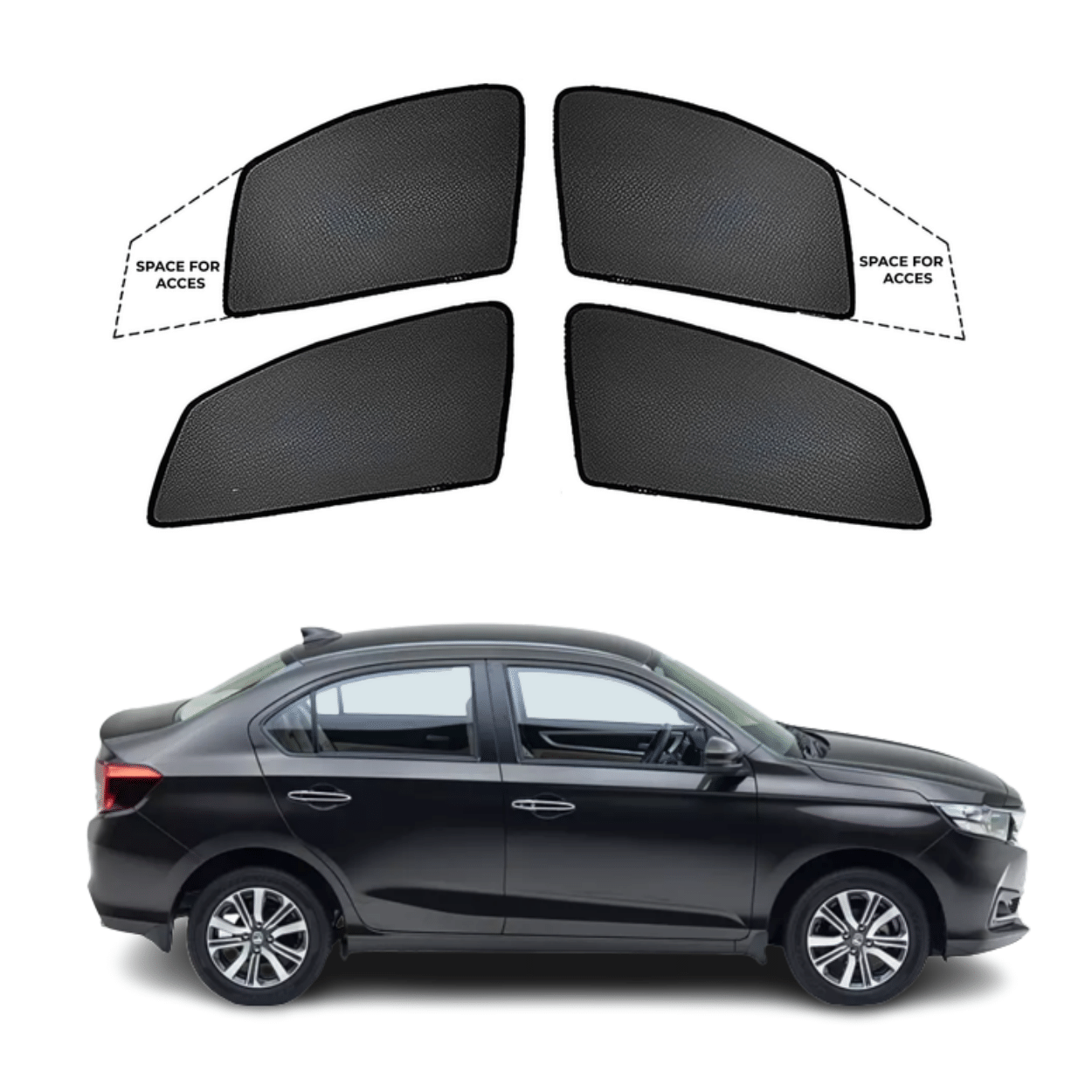 Black finish Sun shade window for Honda Amaze