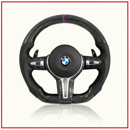 BMW steering wheel with logo on a white background