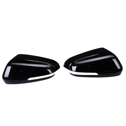 Set of 2 pcs black ORVM covers for Creta 2020, displayed on a white background. 