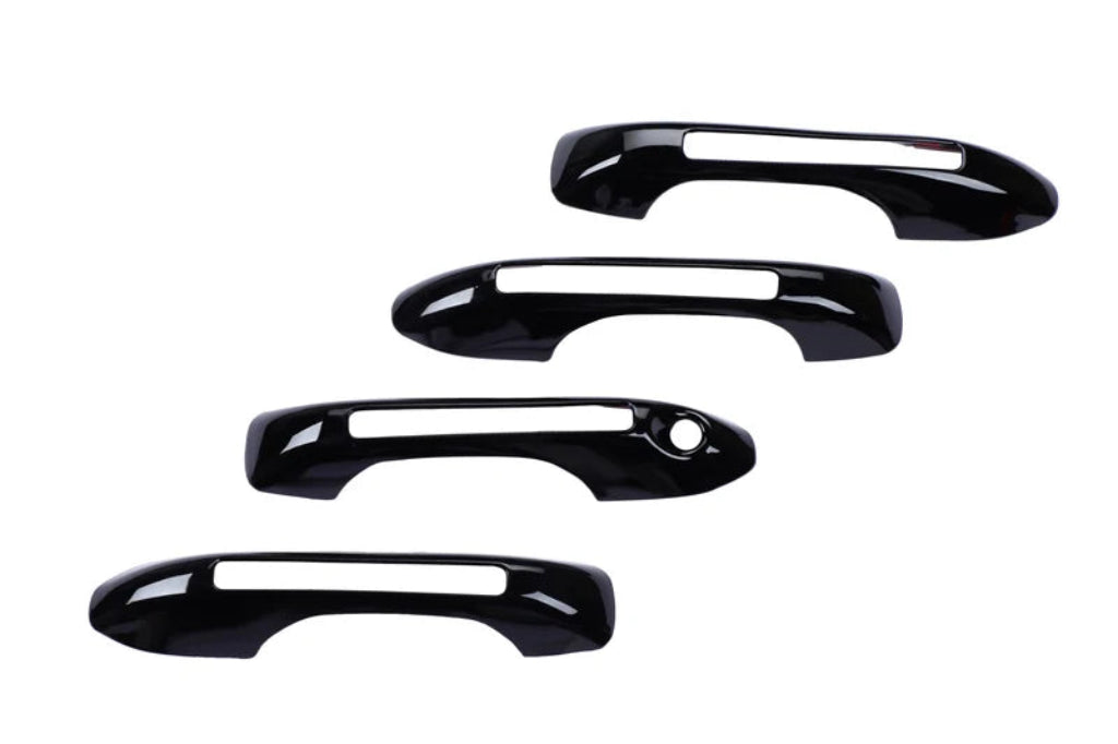 Set of black door handle cover for Creta 2020, displayed on a white background. 