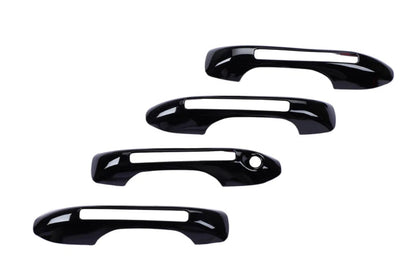 Set of black door handle cover for Creta 2020, displayed on a white background. 