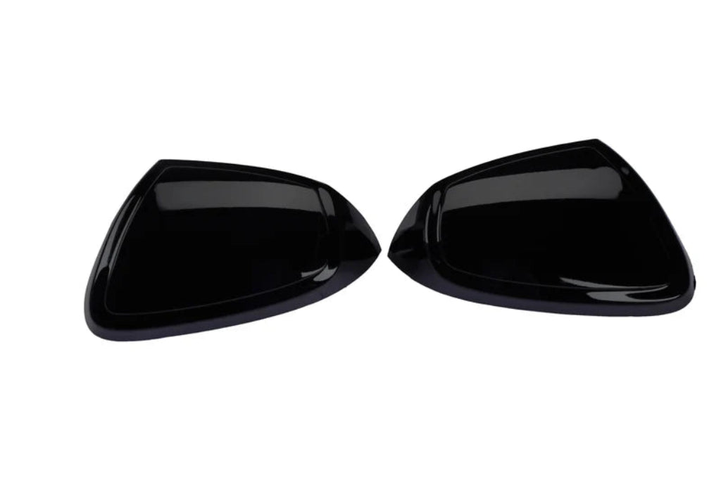 A pair of black appliqués for Outside Side Mirrors for I20 Nios, shown on a plain white background.