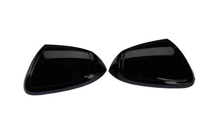 A pair of black appliqués for Outside Side Mirrors for I20 Nios, shown on a plain white background.