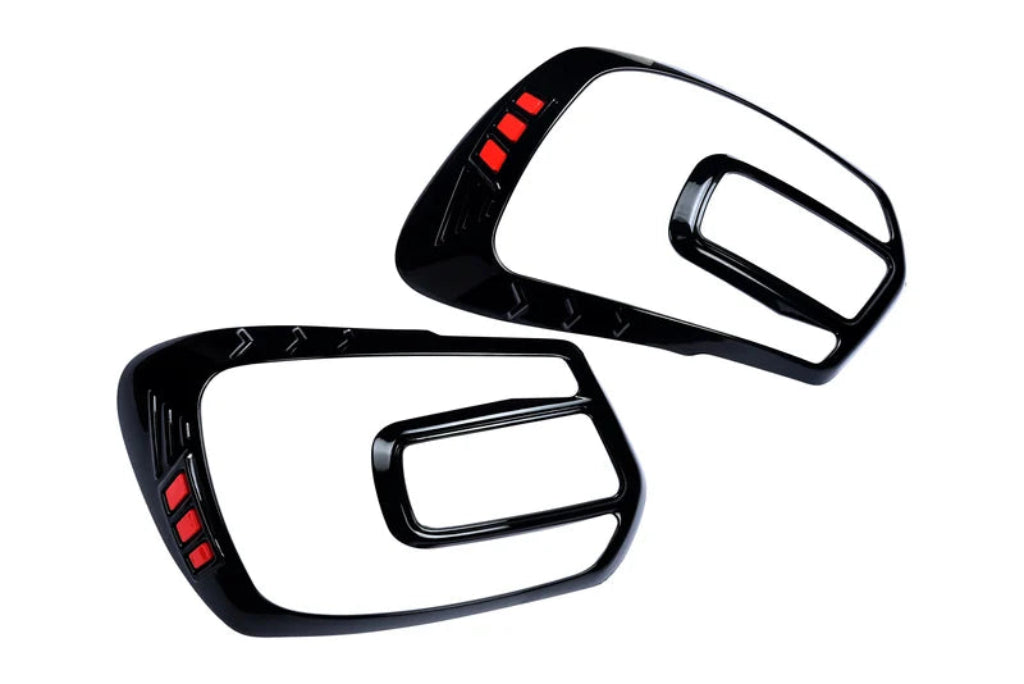 Set of 2 pcs hybrid black tail light covers for spresso displayed on a white background.