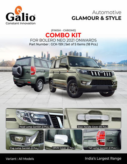 Mahindra Bolero Neo Chrome Finish combo kit