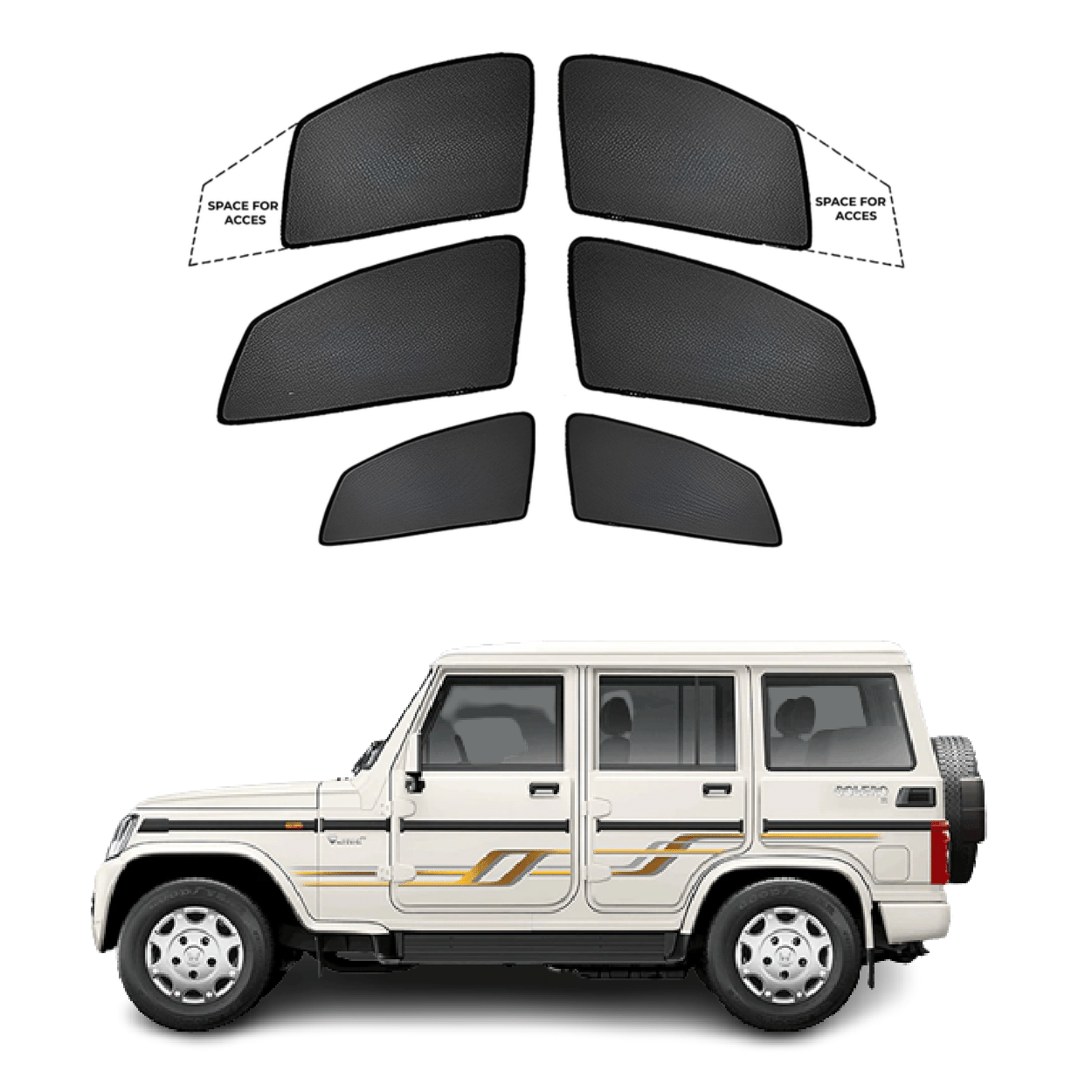 Black Sun shade window for Mahindra Bolero