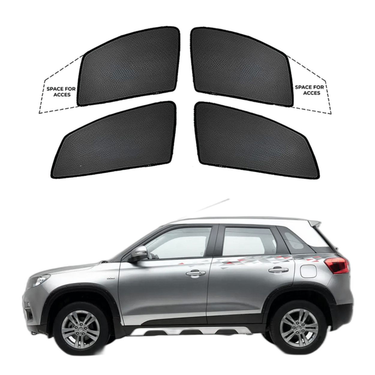 Black Sun Shade window for Maruti Suzuki Brezza Old
