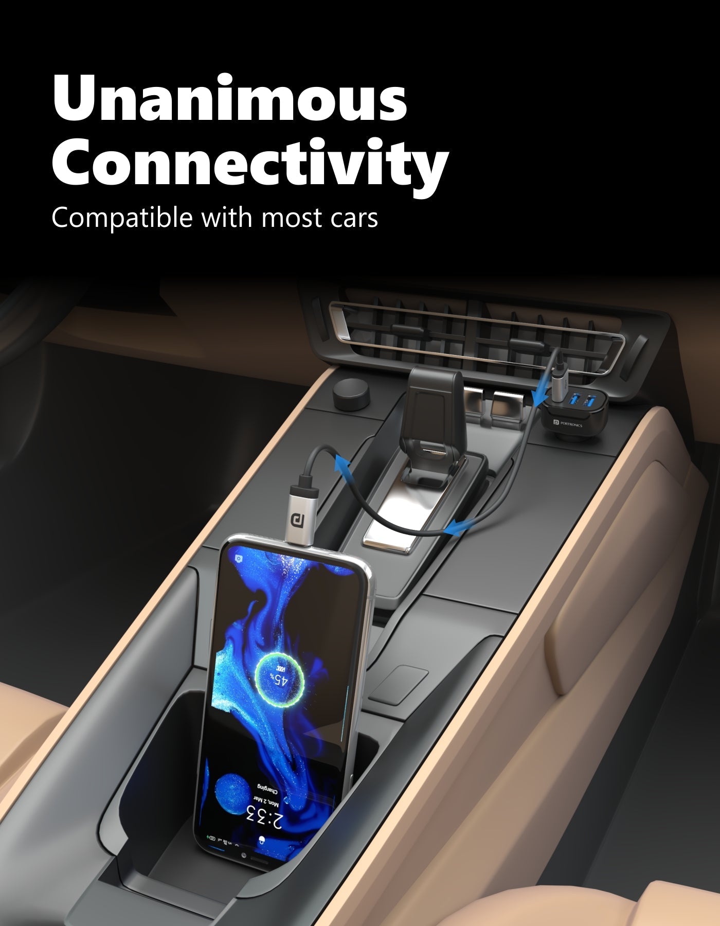 Car Power 11 Fast Car Charger with Triple Port