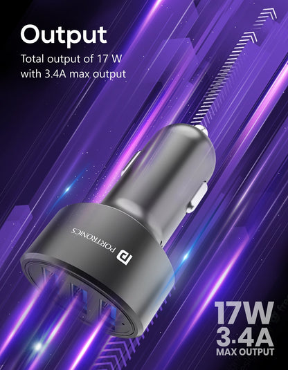 Car Power 12 Fast Car Charger with Triple Port