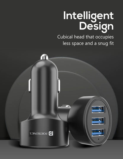 Car Power 12 Fast Car Charger with Triple Port