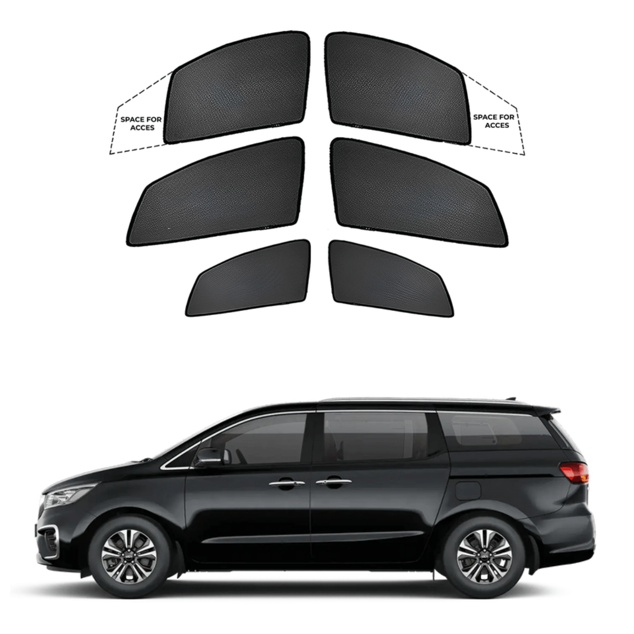 Black finish Sun shade window for KIA Carniva