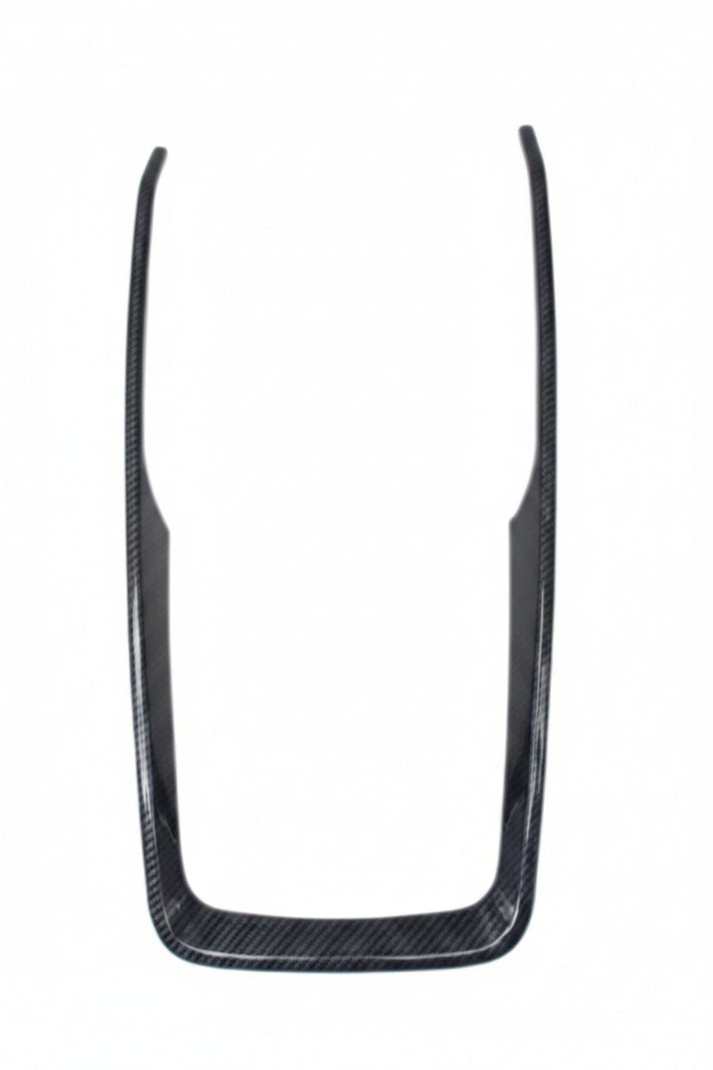 Carbon fiber trim piece on a white background