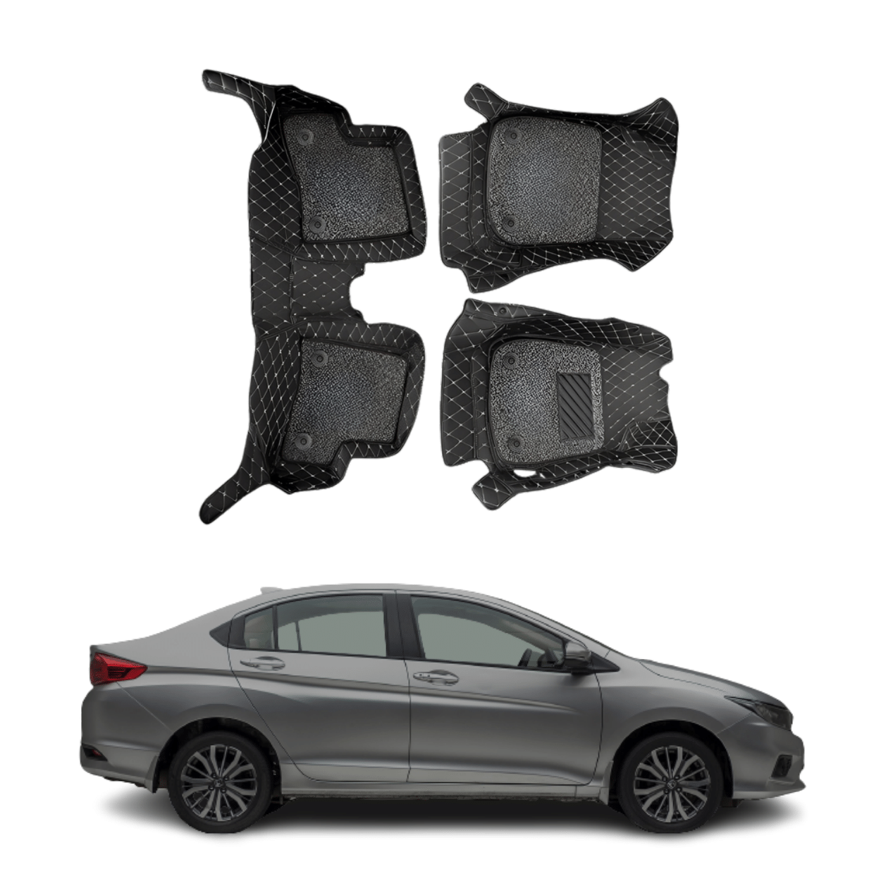 7D Car Floor Mats For Honda City 4th Gen