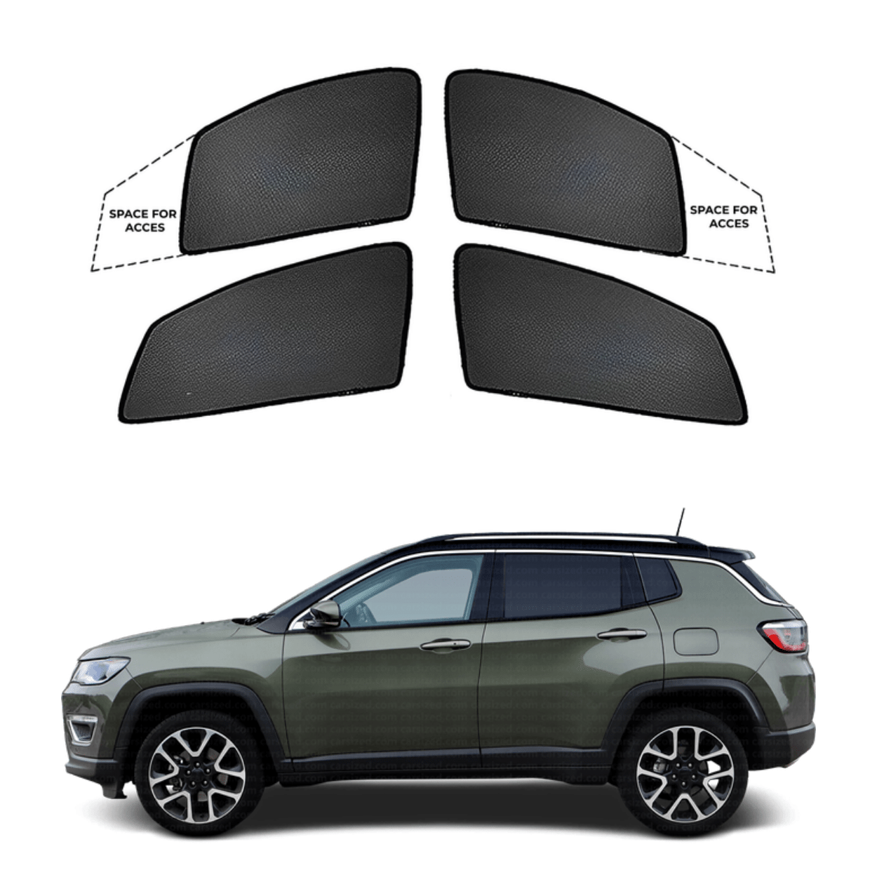 Black Sun shade window for Jeep Comapass