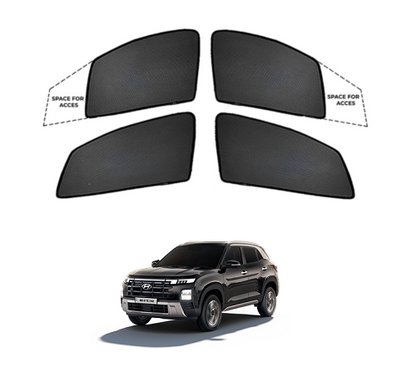 Car Window Fix Black Sunshades For Hyundai Creta  - Model 2024 Onwards