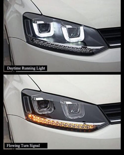 Double U Style Headlights Available For Volkswagen Polo - Model 2013 Onwards