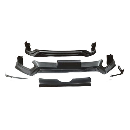 Set of car bumper parts on a white background