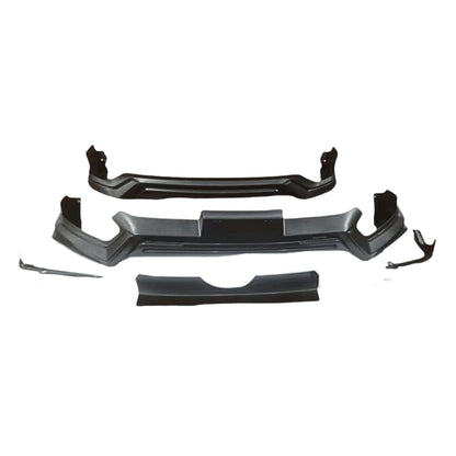 Set of car bumper parts on a white background