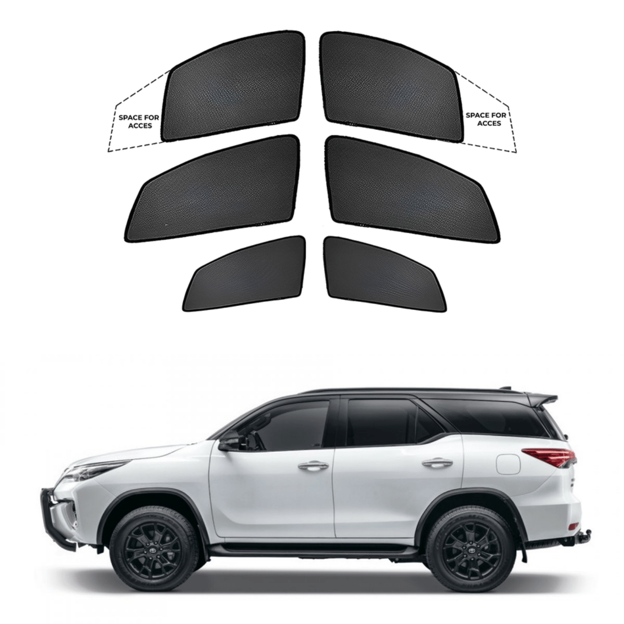 Black Sun shade window for Toyota Fortuner