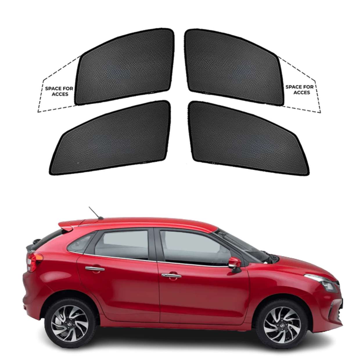 Black finish Sun shade window for Toyota Glanza