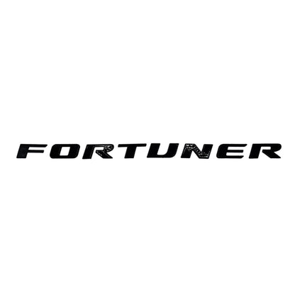 FORTUNER badge in black on a white background