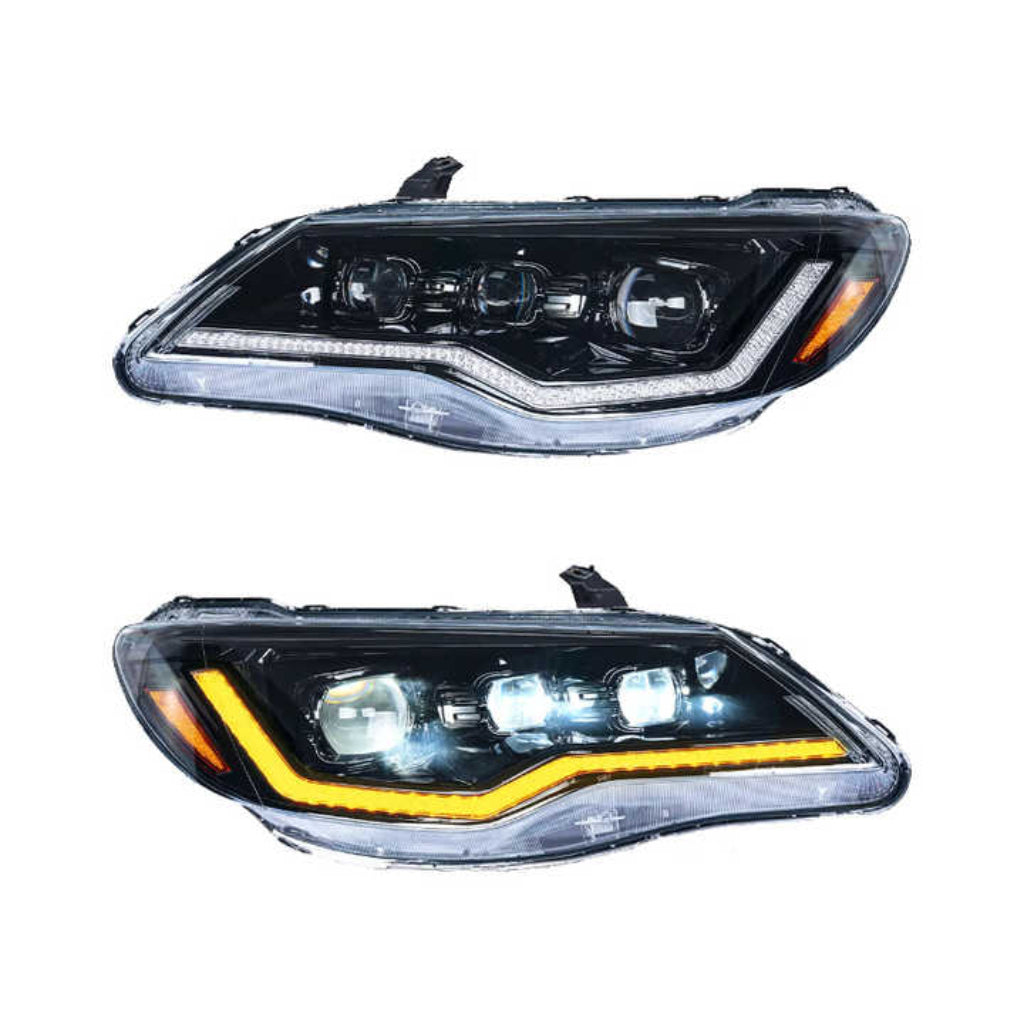 Two headlights for civic on a white background