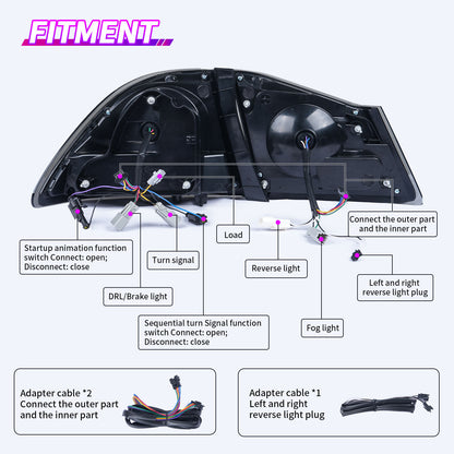 tail light wiring diagram on a white background