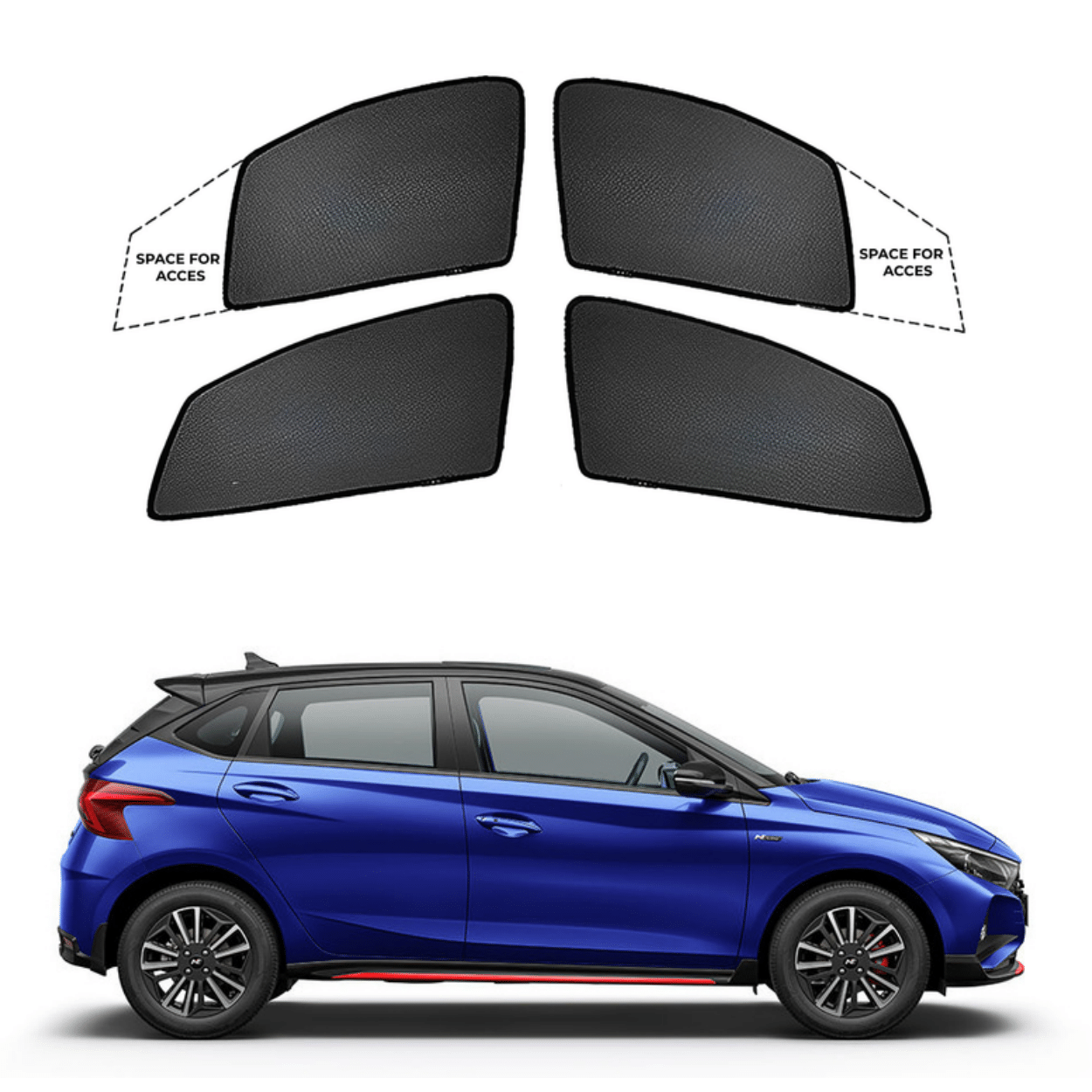 Black Sun shade window for Hyundai I20 N-Line