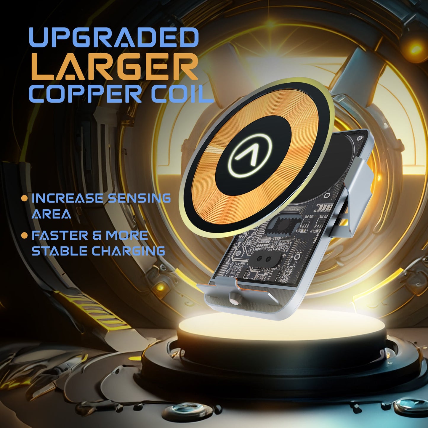 Crystal Watt Dashboard Mount Mobile Holder and Charger