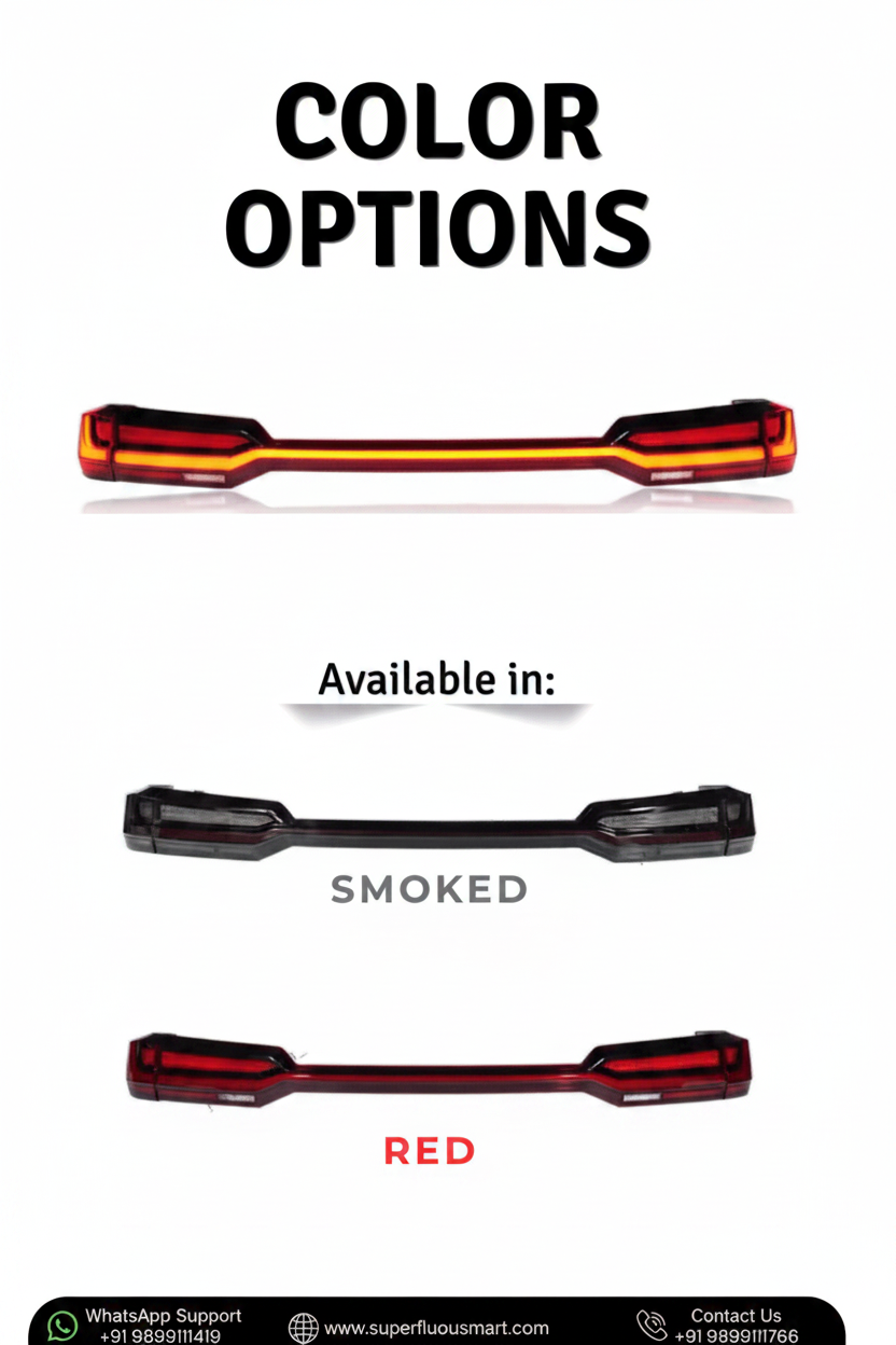 Color options for a product with 'Smoked' and 'Red' variants displayed.