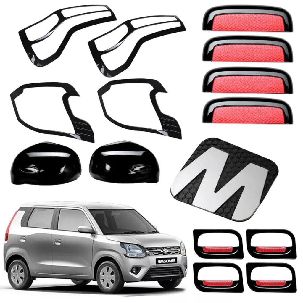 Black Kit For Wagon R Set of 6 Pcs, placed on a white background. 