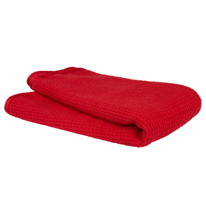 Waffle Weave Glass And Window Microfiber Towel - Red